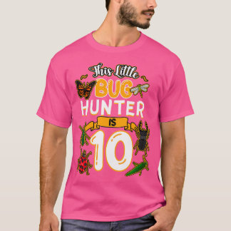 This Little Bug Hunter Is 10 Birthday Insect Bday  Tシャツ