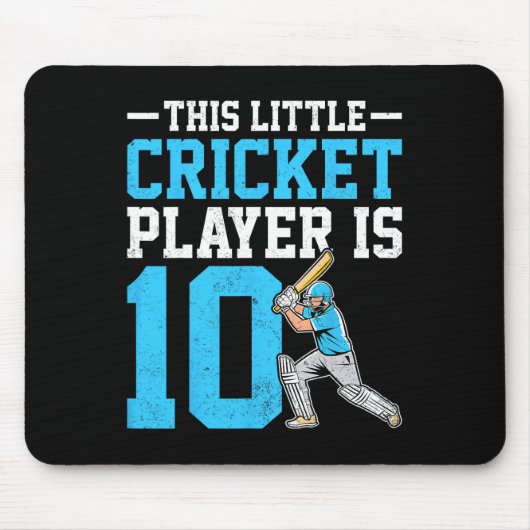 This Little Cricket Player Is 10 Years Old 10th Bi マウスパッド (正面)