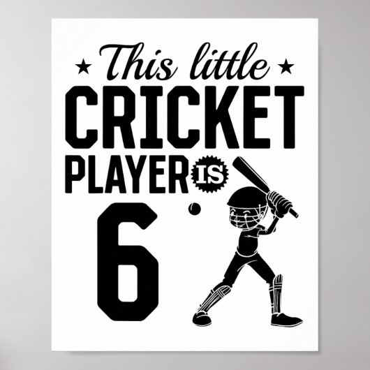 This Little Cricket Player Is 6 Years Old - 6th Bi ポスター (正面)