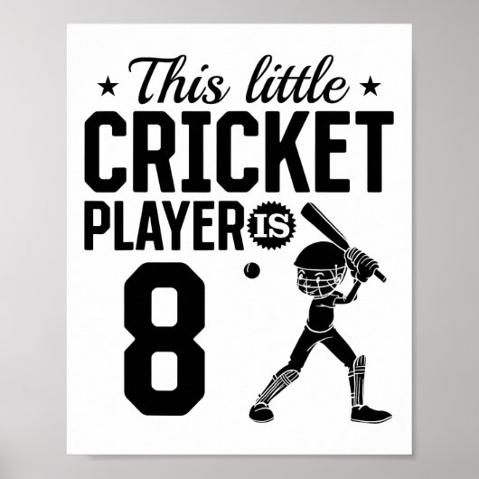 This Little Cricket Player Is 8 Years Old - 8th Bi ポスター (正面)
