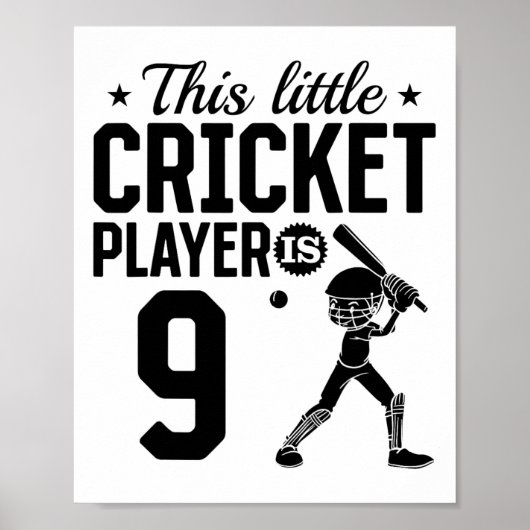 This Little Cricket Player Is 9 Years Old - 9th Bi ポスター (正面)