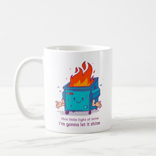 This Little Light: Dumpster Fire Design コーヒーマグカップ (左)