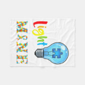 This Little Light Of Mine Autism Awareness Support フリースブランケット (正面(横))
