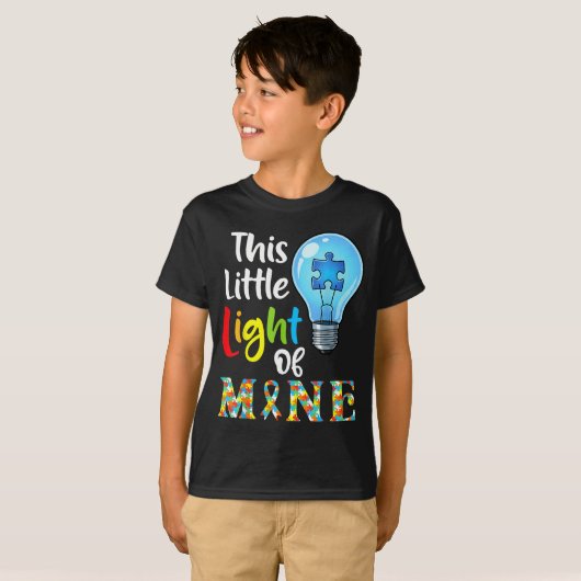 This Little Light Of Mine Autism Awareness Support Tシャツ (正面フル)