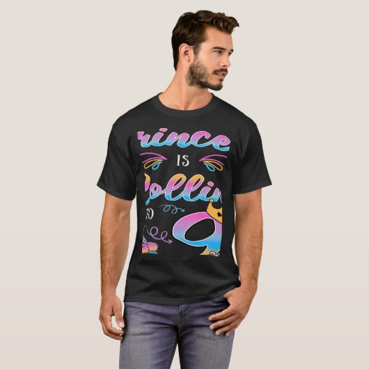 This Little Princess Is Rolling Into 9 Bday Roller Tシャツ (正面フル)