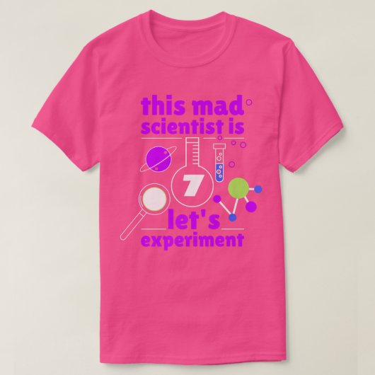 This Mad Scientist is 7 Birthday Seventh 7th Scien Tシャツ (デザイン正面)
