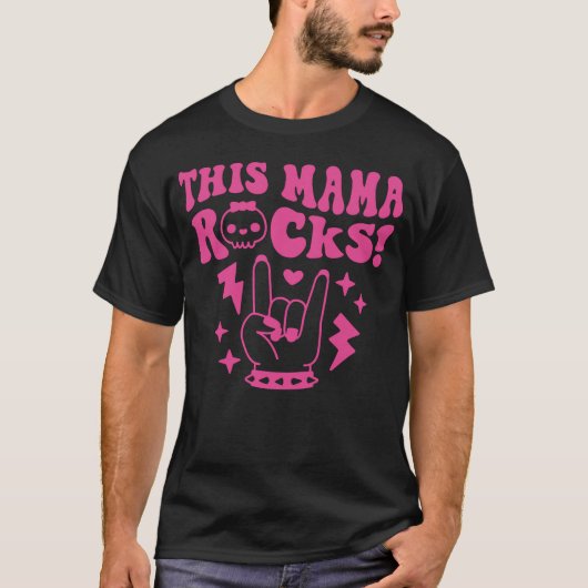 This Mama Rocks Rock And Roll Mom gift Tシャツ (正面)