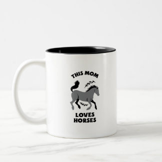 THIS MOM LOVES HORSES ツートーンマグカップ