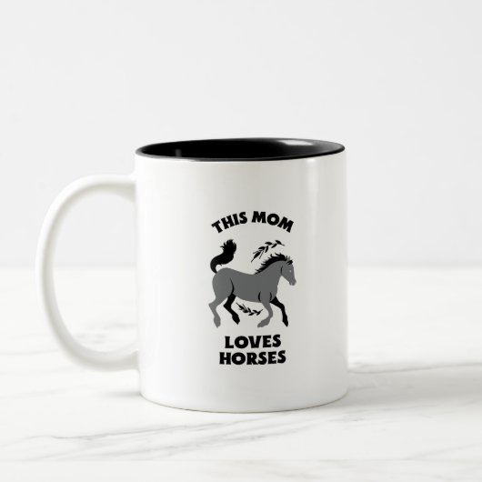 THIS MOM LOVES HORSES ツートーンマグカップ (左)