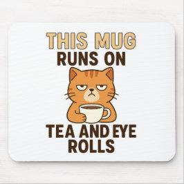 This Mug Runs on Tea and Eye Rolls – Funny British マウスパッド