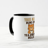 This Mug Runs on Tea and Eye Rolls – Funny British マグカップ (正面左)