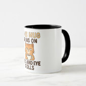 This Mug Runs on Tea and Eye Rolls – Funny British マグカップ (正面右)