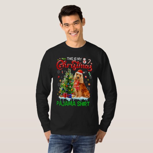 This My Christmas Pajama   Cocker Spaniel Santa Xm Tシャツ (正面フル)