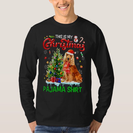 This My Christmas Pajama   Cocker Spaniel Santa Xm Tシャツ (正面)