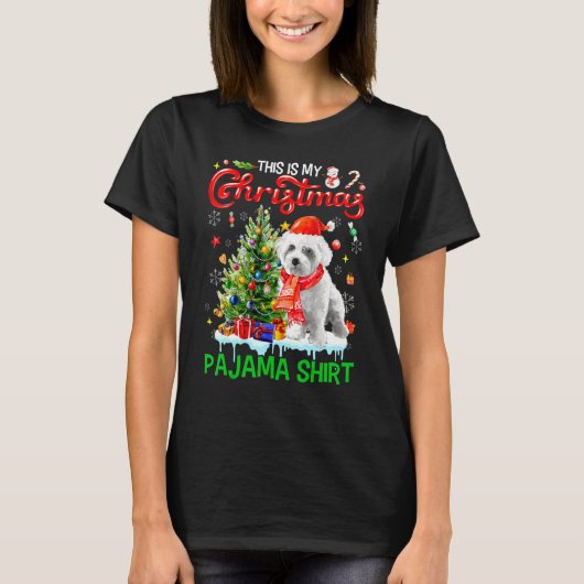 This My Christmas Pajama   Maltese Scarf Santa Xma Tシャツ (正面)