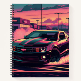 This notebook features a muscle car ノートブック