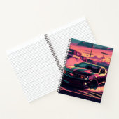 This notebook features a muscle car ノートブック (内部)
