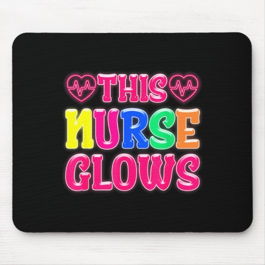 This Nurse Glows Nursing Glow Retro  マウスパッド (正面)