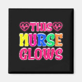 This Nurse Glows Nursing Glow Retro  マグネット (正面)