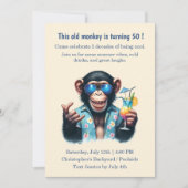  This Old Monkey is 50 Funny 50th Birthday  招待状 (正面)