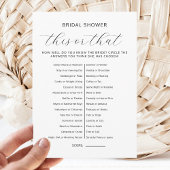 This Or That Bridal Shower Couples Wedding Games 招待状