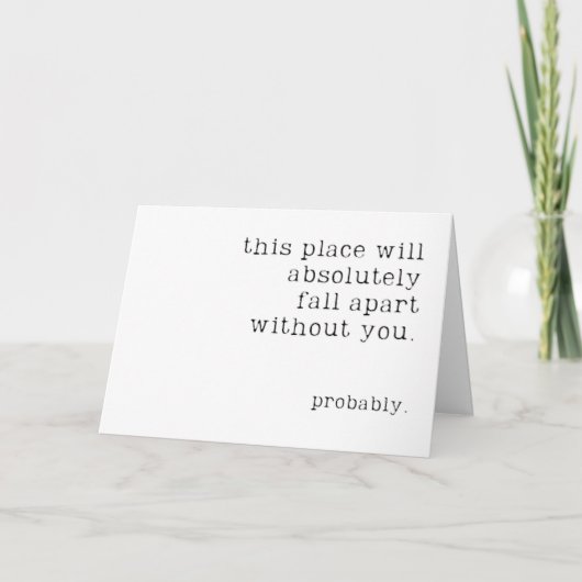 This Place Will Fall Apart Probably Retirement カード (正面)