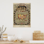 "This Porcineograph" (Forbes) 1876 BigMapBlog.com ポスター (キッチン)