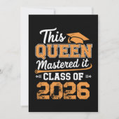 This Queen Mastered It Class Of 2026 Graduation 案内状 (正面)