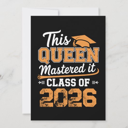 This Queen Mastered It Class Of 2026 Graduation 案内状 (正面)