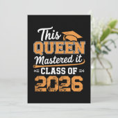 This Queen Mastered It Class Of 2026 Graduation 案内状 (スタンド正面)
