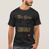 This Queen Was Born In February Leopard Brithday G Tシャツ (正面)