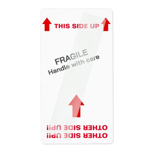 "THIS SIDE UP" *OTHER SIDE UP!! 警おもしろい告 ラベル (正面)