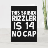 This Skibidi Rizzler Is 14 No Cap 14th Birthday 14 カード (正面)
