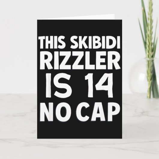 This Skibidi Rizzler Is 14 No Cap 14th Birthday 14 カード (正面)