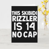 This Skibidi Rizzler Is 14 No Cap 14th Birthday 14 カード (黄色い花)