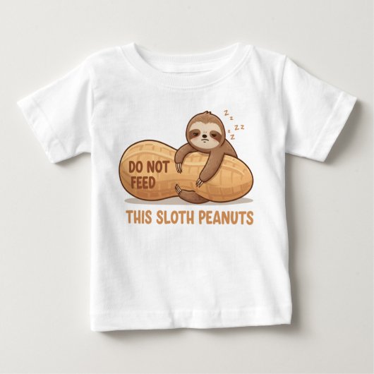 This Sloth Can’t Eat Peanuts | Kids Allergy Shirt ベビーTシャツ (正面)