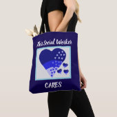 This Social Worker Cares Heart Blue  トートバッグ (クローズアップ)