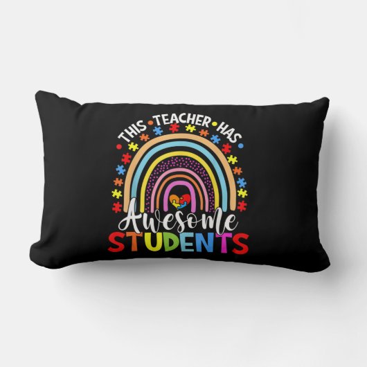 This Teacher Has Awesome Students Rainbow Autism A ランバークッション (正面)