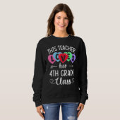 THIS TEACHER LOVES HER 4TH GRADE CLASS Shirts Vale スウェットシャツ (正面フル)