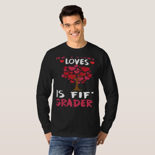 This Teacher Loves His Valentines Day Tree 5th Gra Tシャツ (正面フル)