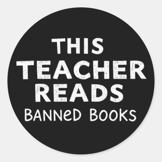 This Teacher Reads Banned Books Graphic ラウンドシール (正面)