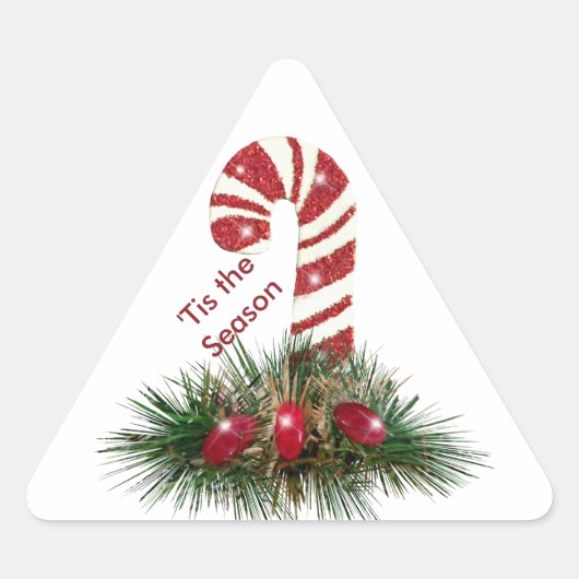 『This the Season Candy Cane Triangle stickers』 三角形シール (正面)