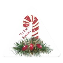 『This the Season Candy Cane Triangle stickers』