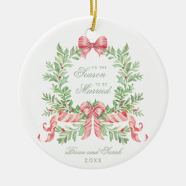 This the Season to Be 結婚した初めてのクリスマス写真 セラミックオーナメント