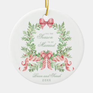 This the Season to Be 結婚した初めてのクリスマス写真 セラミックオーナメント