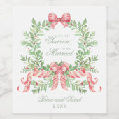 This the Season to Be 結婚した初めてのクリスマス写真 ワインラベル (シングルラベル)