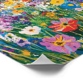 This vibrant painting depicts a field of wildflowe ポスター (角)