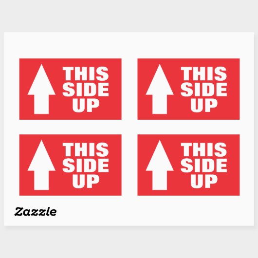 This way up arrow stickers for moving or shipping 長方形シール (シート)
