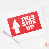 This way up arrow stickers for moving or shipping 長方形シール (封筒)