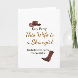 This Wife is a showgirl bachelorette party name da カード
